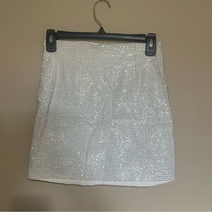 Windsor White Sequin Mini Skirt